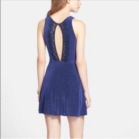 Free People Fit and Flare Dress in Dark Blue - Picture 2 of 8